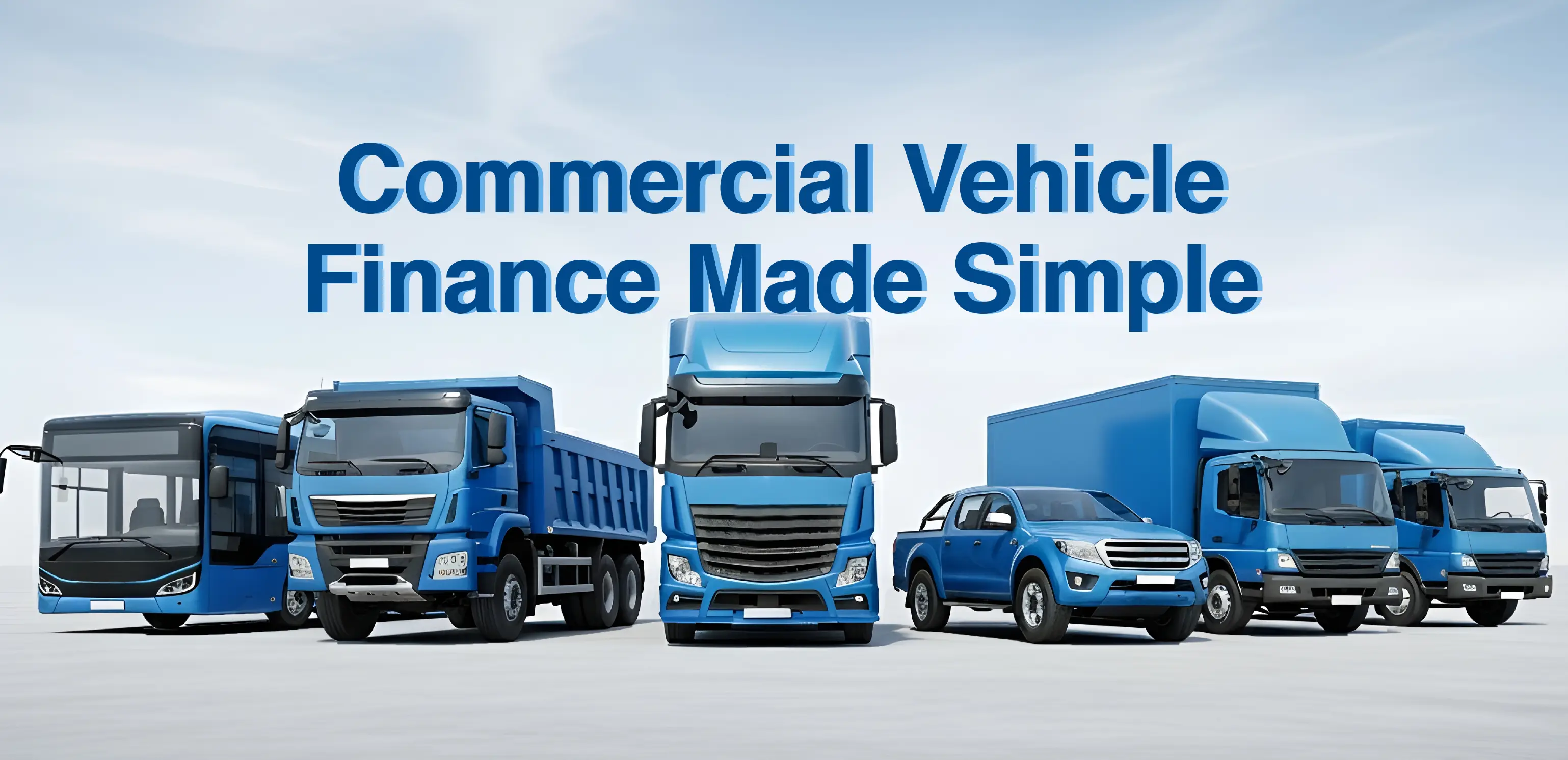 A fleet of commercial trucks on a highway, symbolizing business growth through vehicle financing.