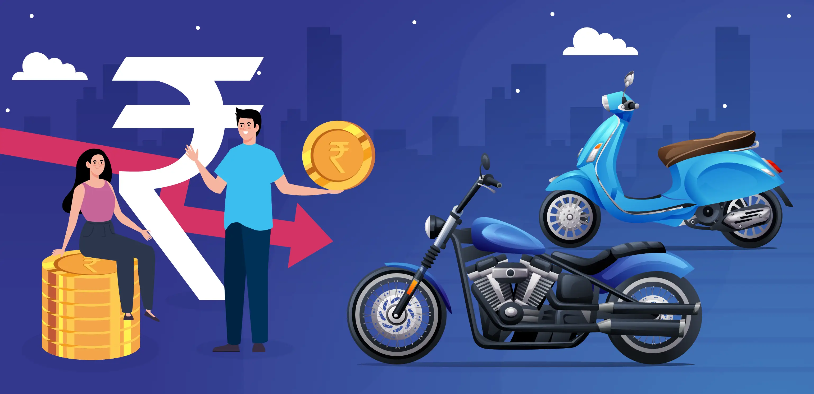 A person joyfully riding a new scooter, symbolizing the convenience of getting a two-wheeler loan online.